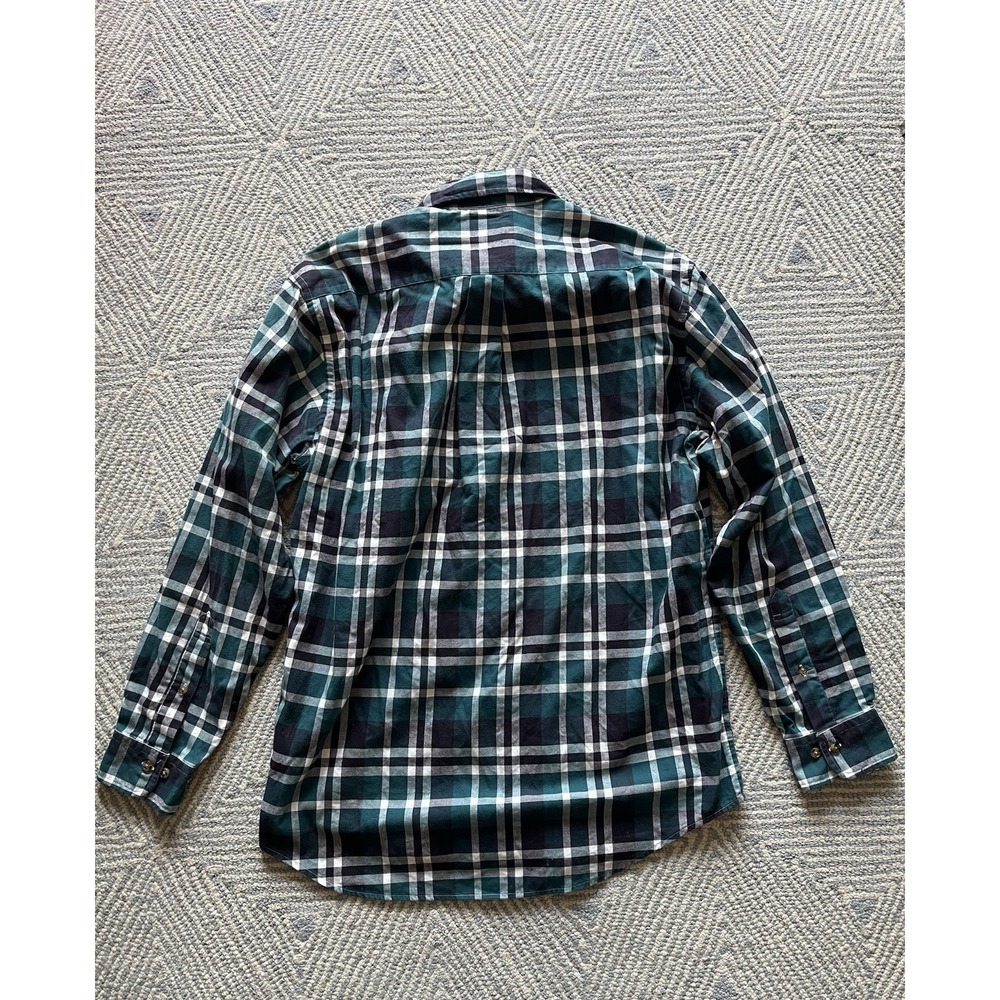 Brooks Brothers Long‎ Sleeve Flannel Button Madison Shirt - Green/Blue/White - M - Picture 5 of 5